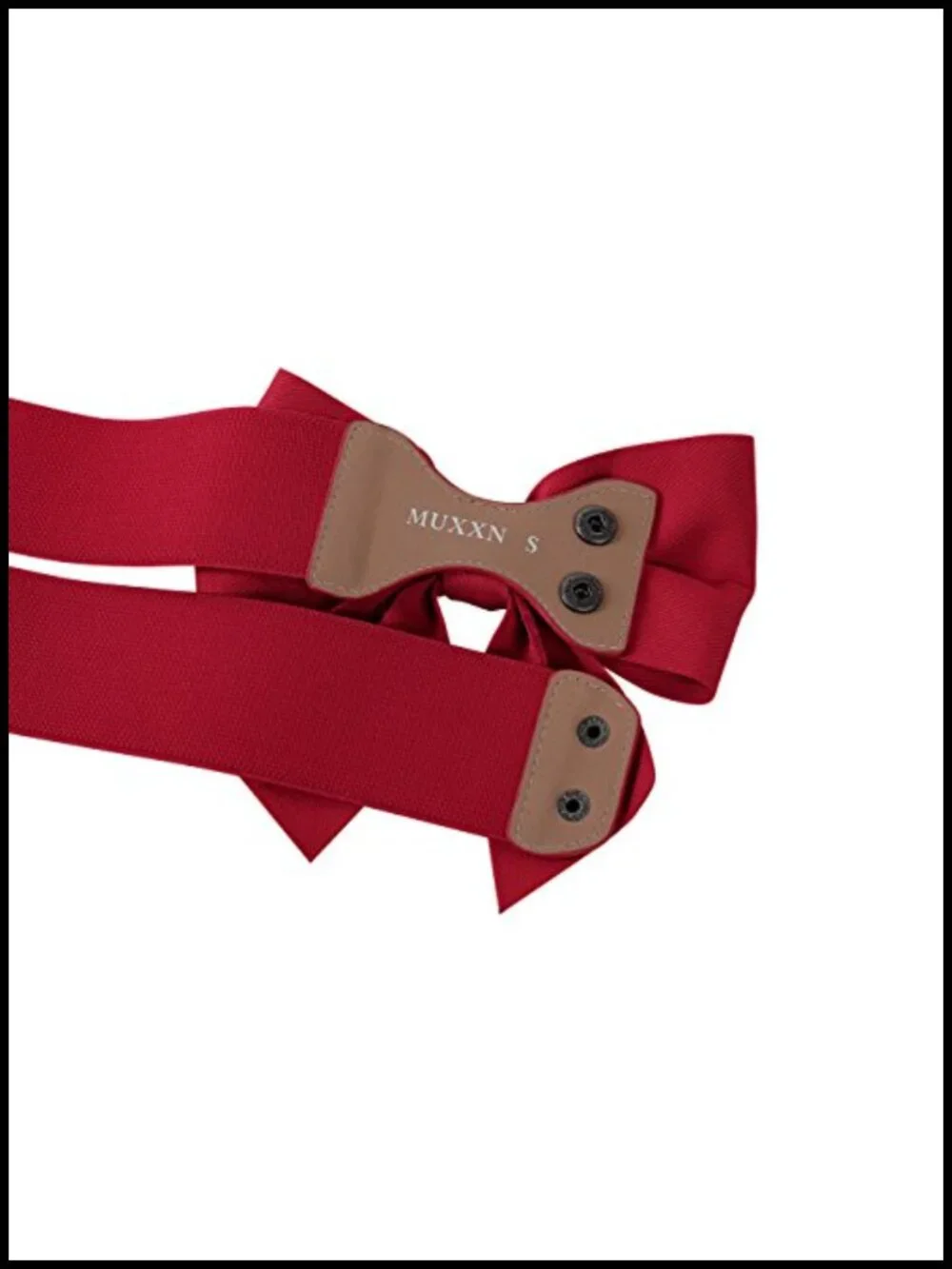 Wide Elastic Stretchy Belt with Vintage Bowknot PU Leather